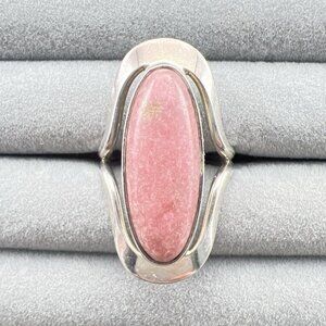 Vintage Dominique Dinouart DDD Sterling Silver Ring Pink Rhodonite 925 Size 9